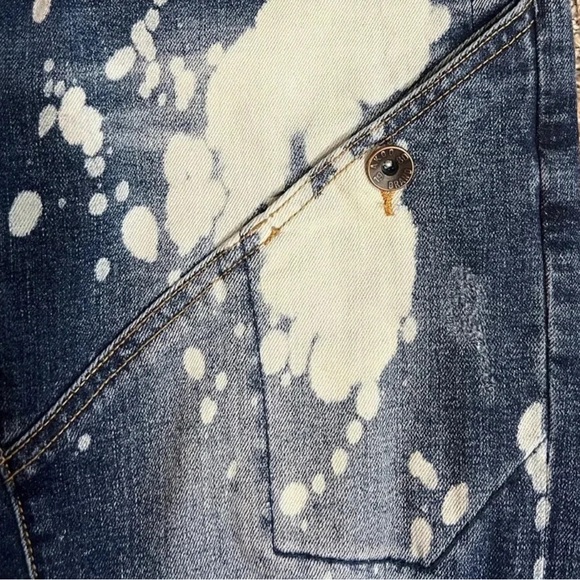 AKOO DENIM JEANS DISTRESSED CLASSIC STRETCH  STYLE BLUE AND WHITE SIZE 32 - Picture 6 of 10